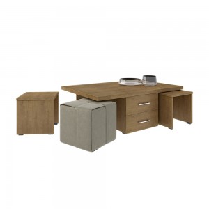 Coffee table set 1cava 2drawers without glasses